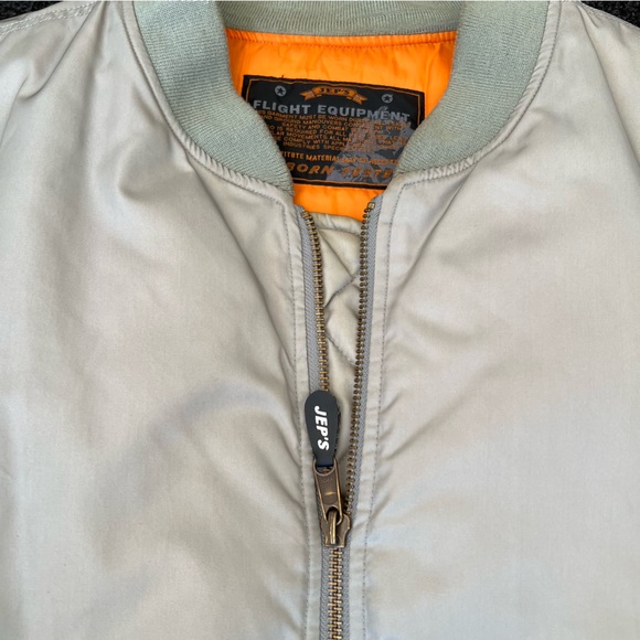 Vintage jep’s Flight Equipment gray XXL Nylon bomber Jacket - Picture 2 of 10
